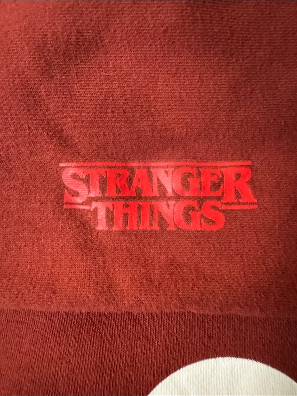 GAP Red Stranger Things Logo Hoodie with White Graphic
